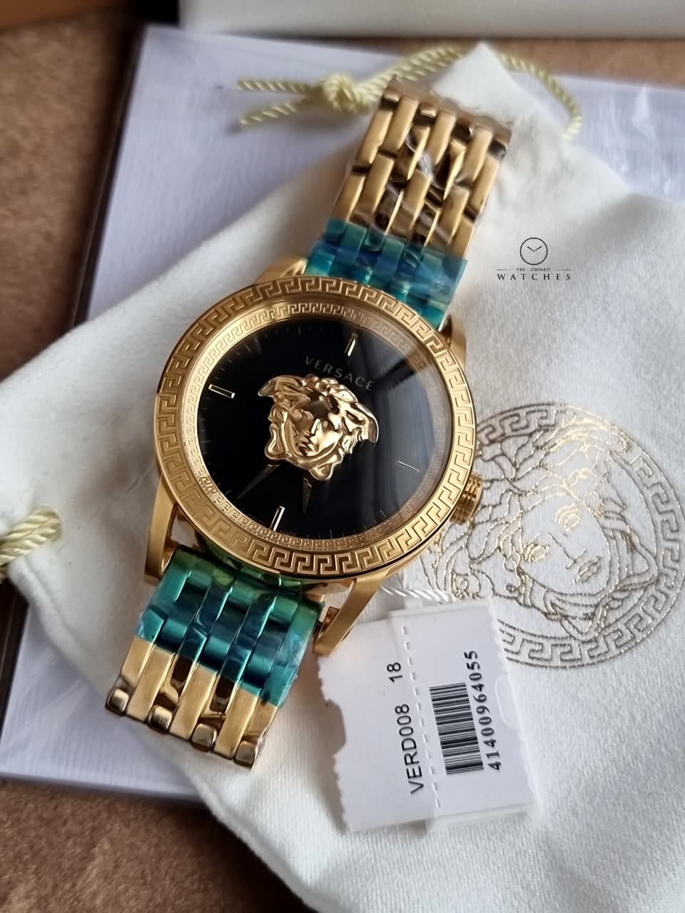 Versace Palazzo Empire Black 43mm Dial Gold Steel Strap Watch for Men - VERD00818