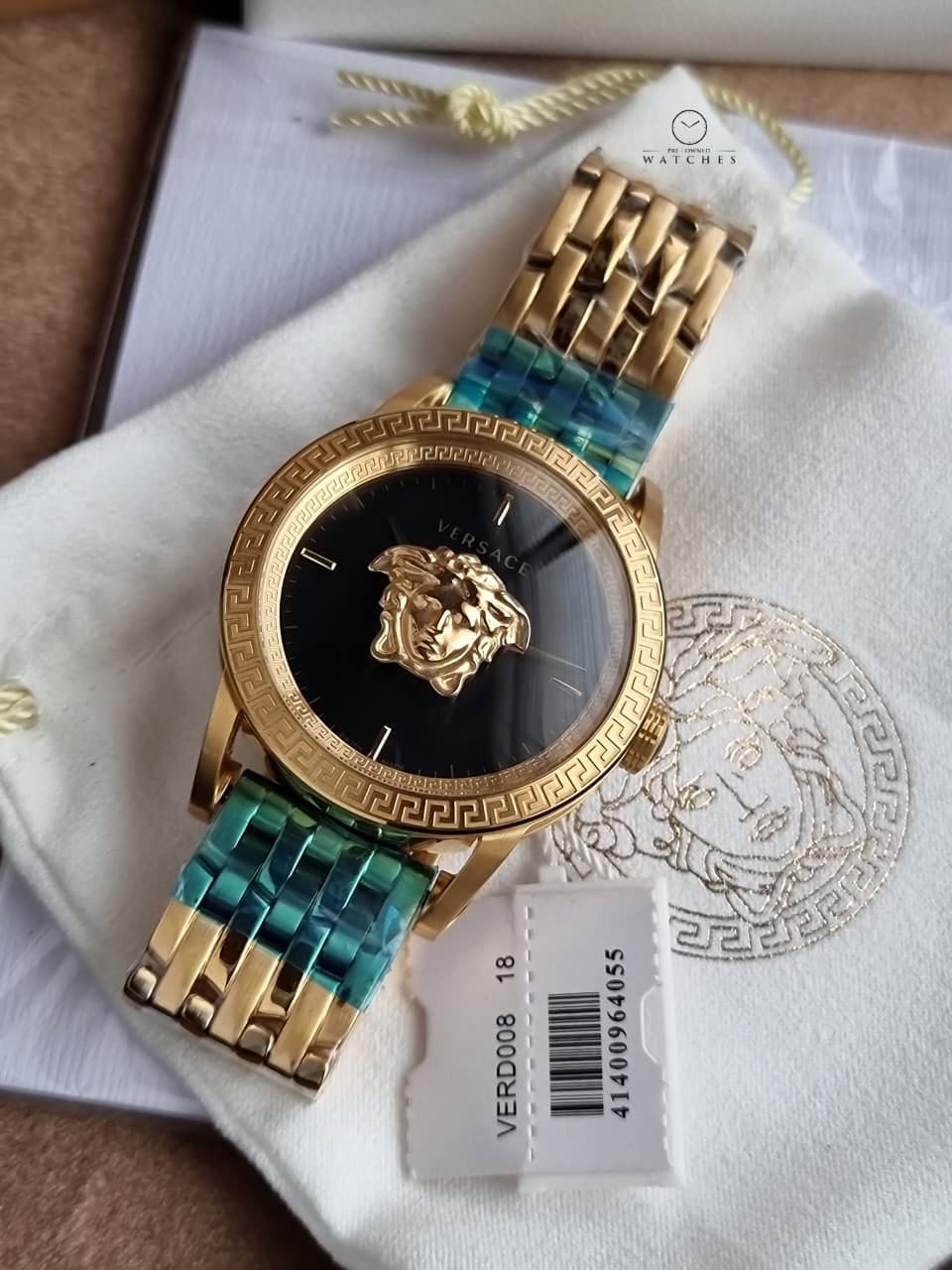 Versace Palazzo Empire Black 43mm Dial Gold Steel Strap Watch for Men - VERD00818