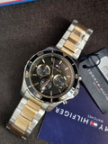 Tommy Hilfiger Jordan 1792095 Black Dial Two-Tone Steel Bracelet Men's Watch