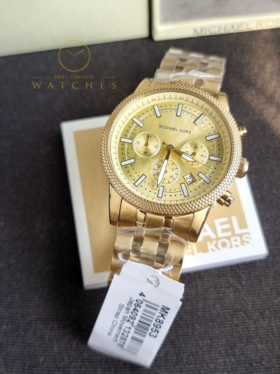 Michael Kors Men’s Quartz Gold Stainless Steel Gold Dial 43mm Watch MK8953