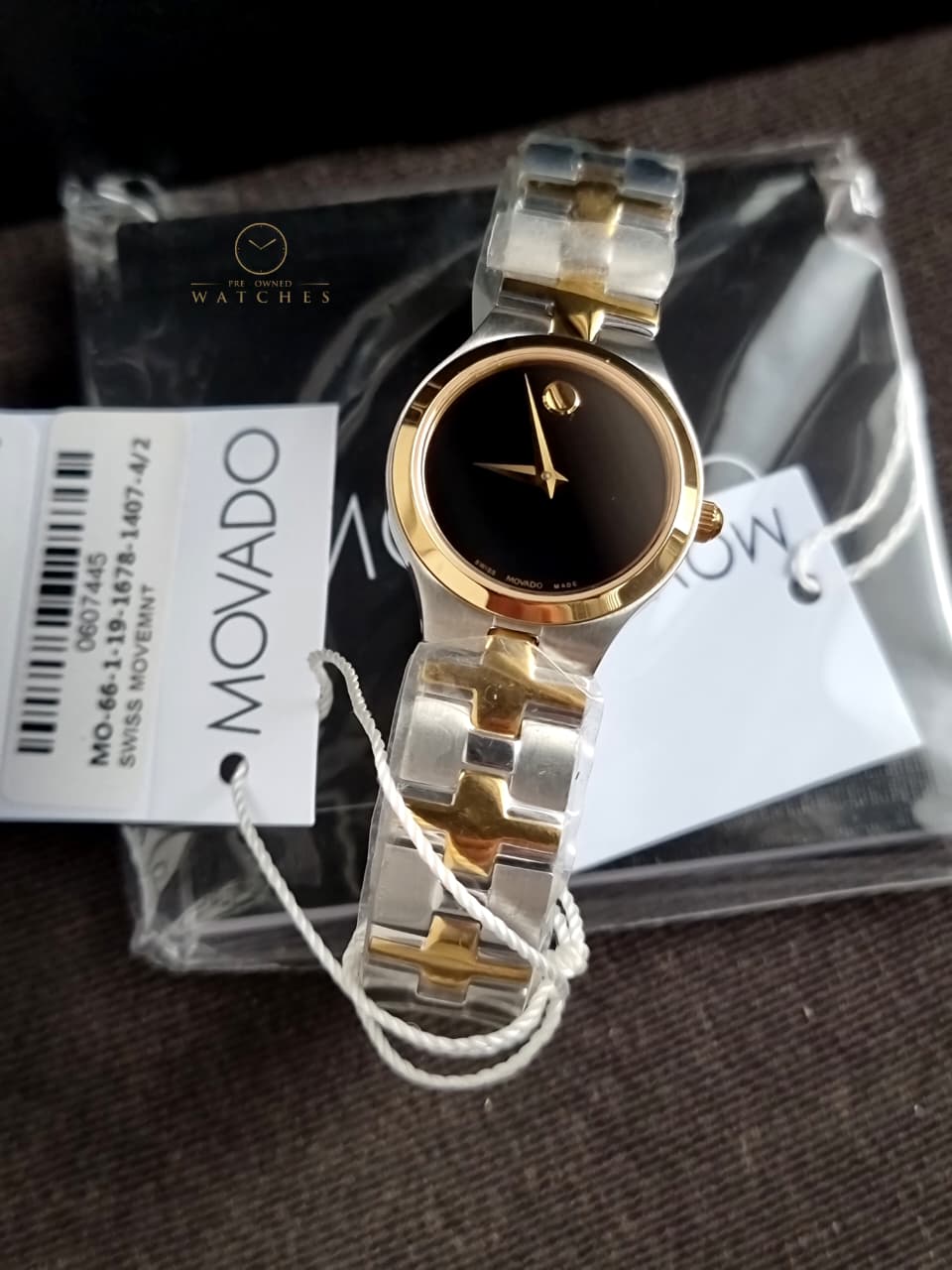 MOVADO Juro Quartz Black Dial Ladies Watch 0607445
