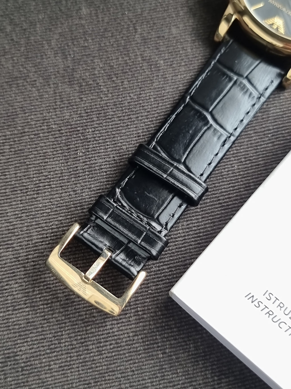 Emporio Armani Men’s Quartz Leather Strap Black Dial 46mm Watch AR1917