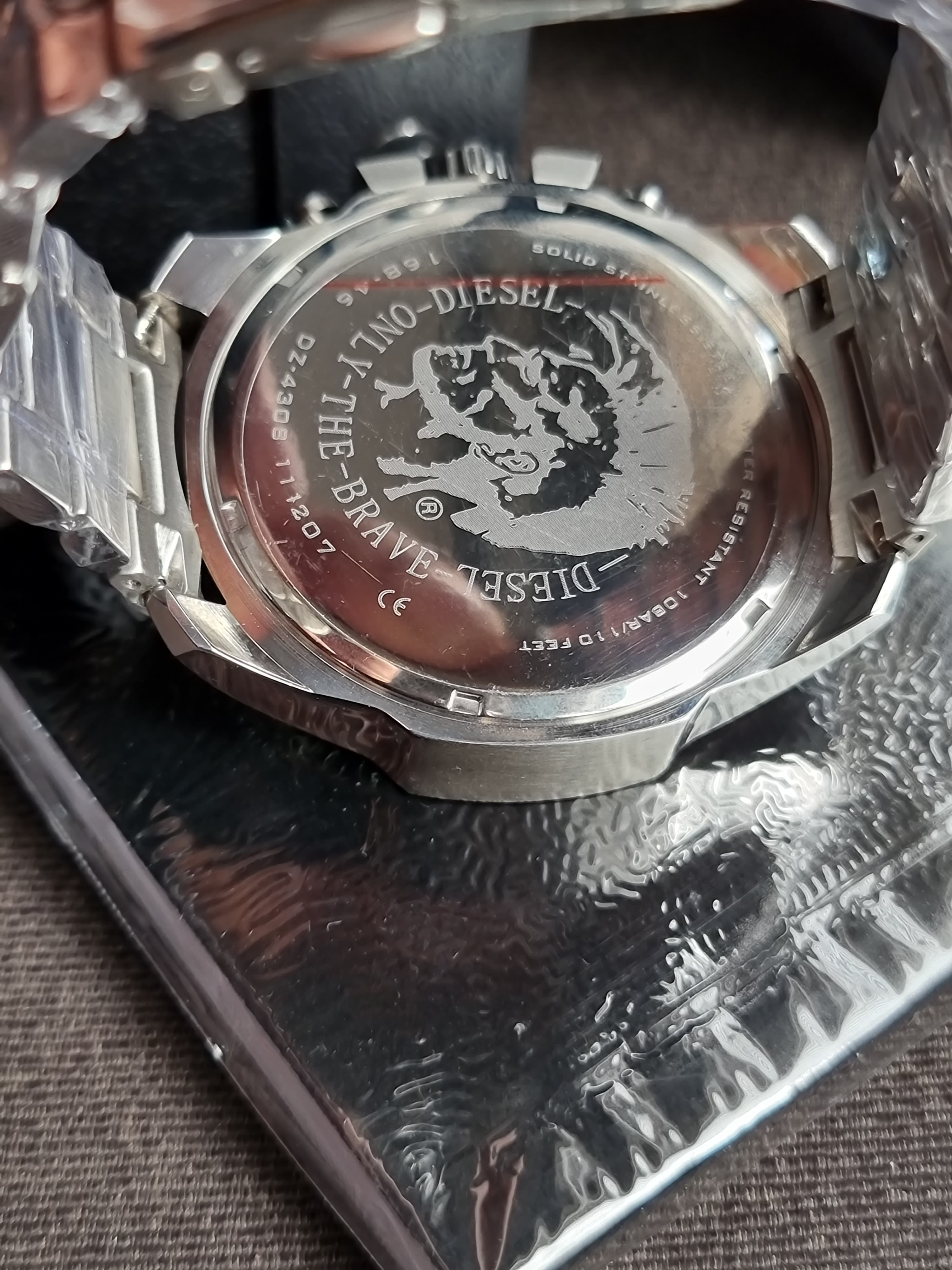 Diesel Silver Stainless Steel Black Dial Quartz Watch for Gents - DZ4308