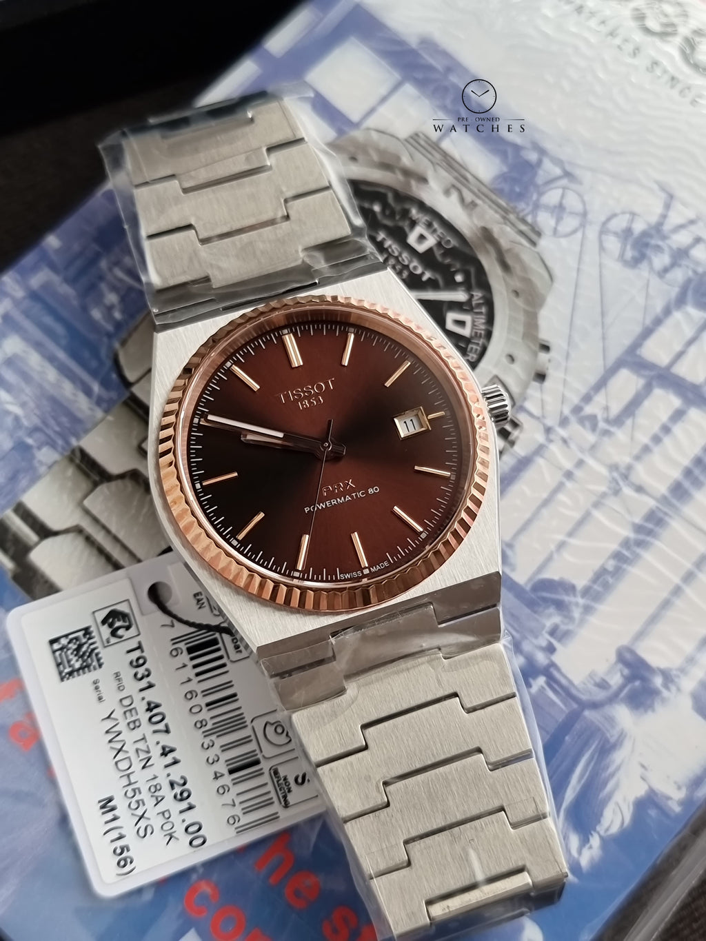 TISSOT PRX Powermatic 80 Gold Brown Dial Men's Watch T931.407.41.291.00