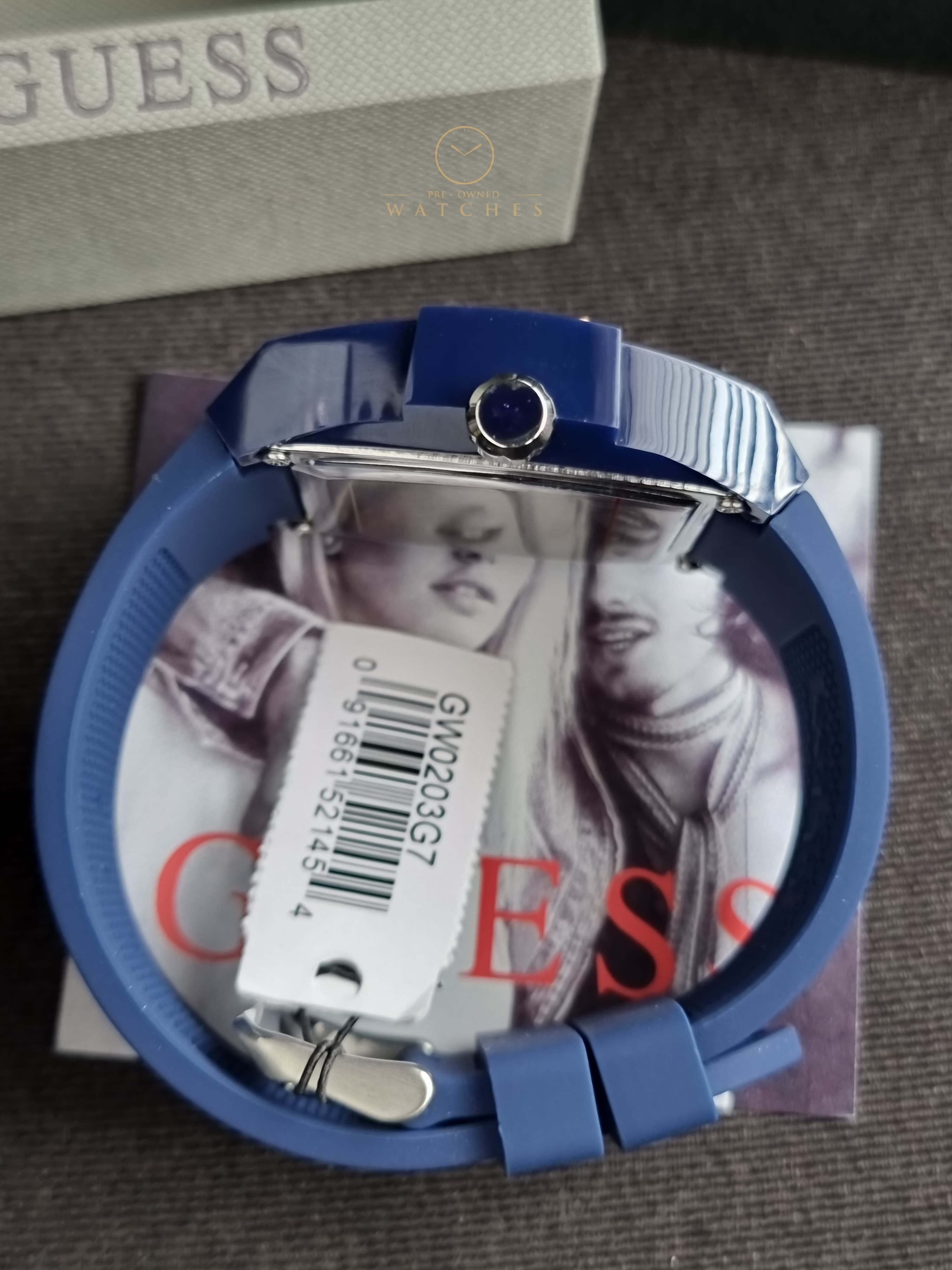 Guess Phoenix Blue Silicone Strap Blue Dial Quartz Watch for Gents - GW0203G7