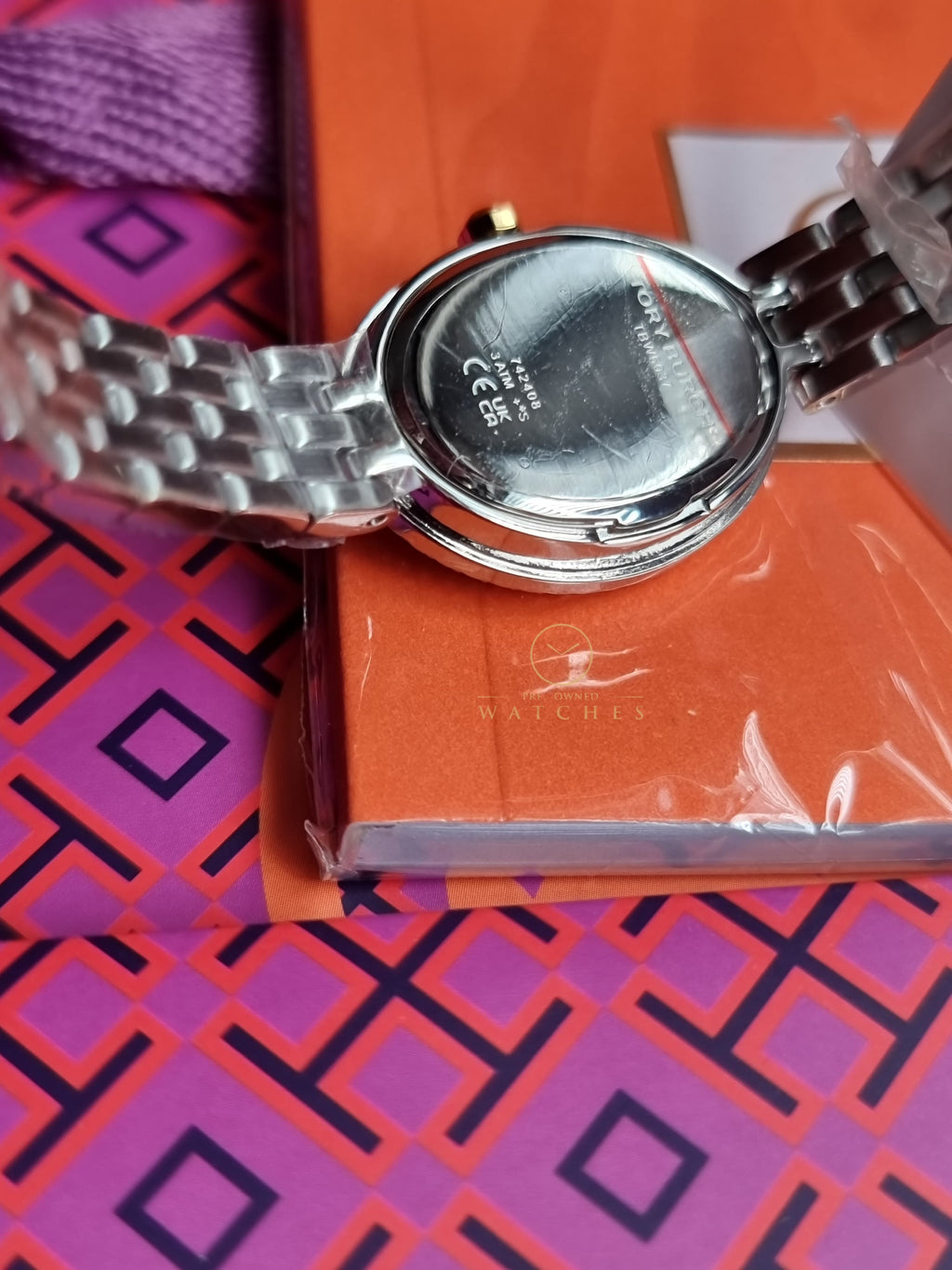 Tory Burch Women's Watch TBW6037 Quartz Oval Mother of Pearl Dial Two Tone Steel