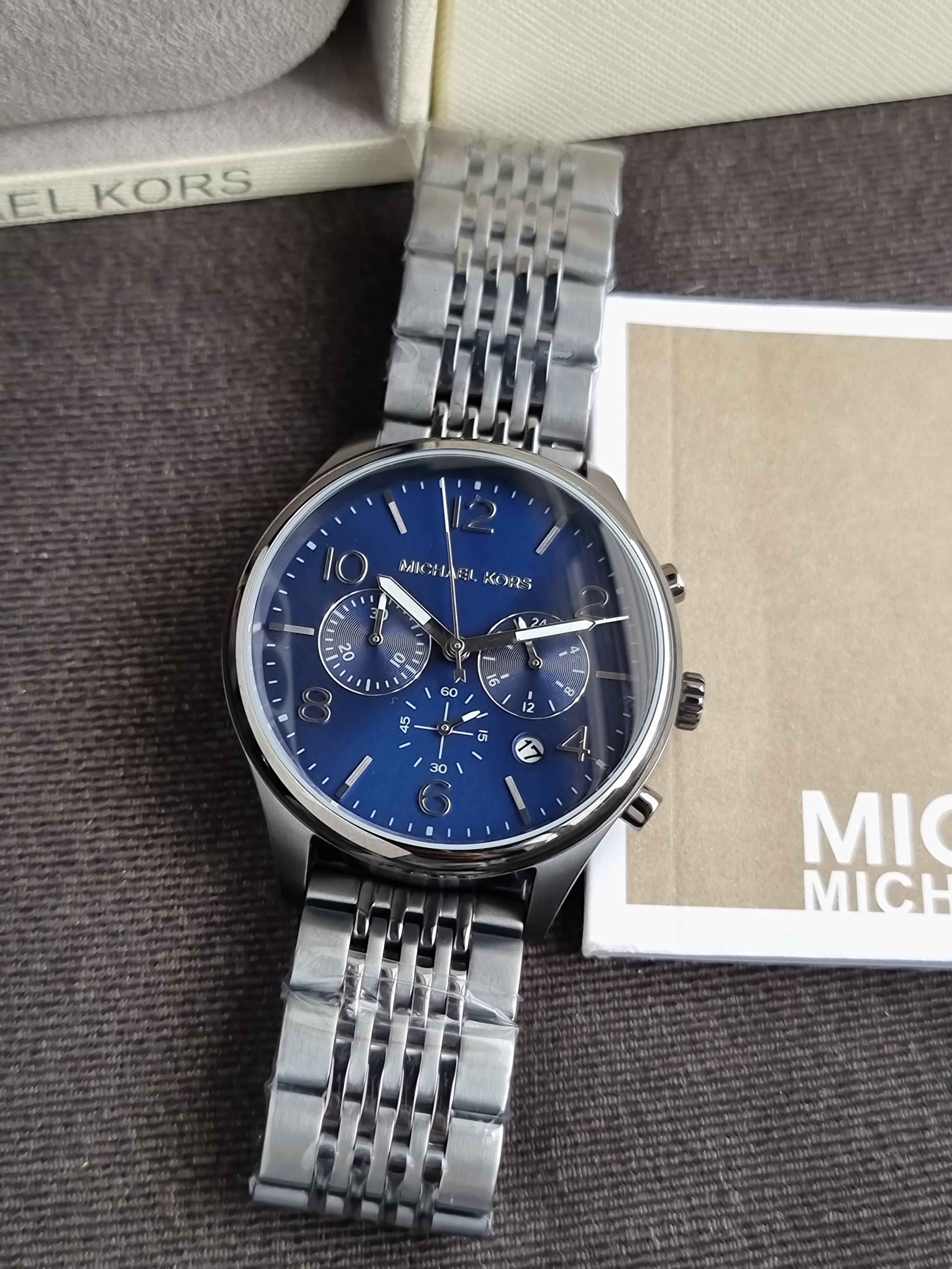 Michael Kors Merrick Analog 42mm Blue Dial Men's Watch-
MK8639