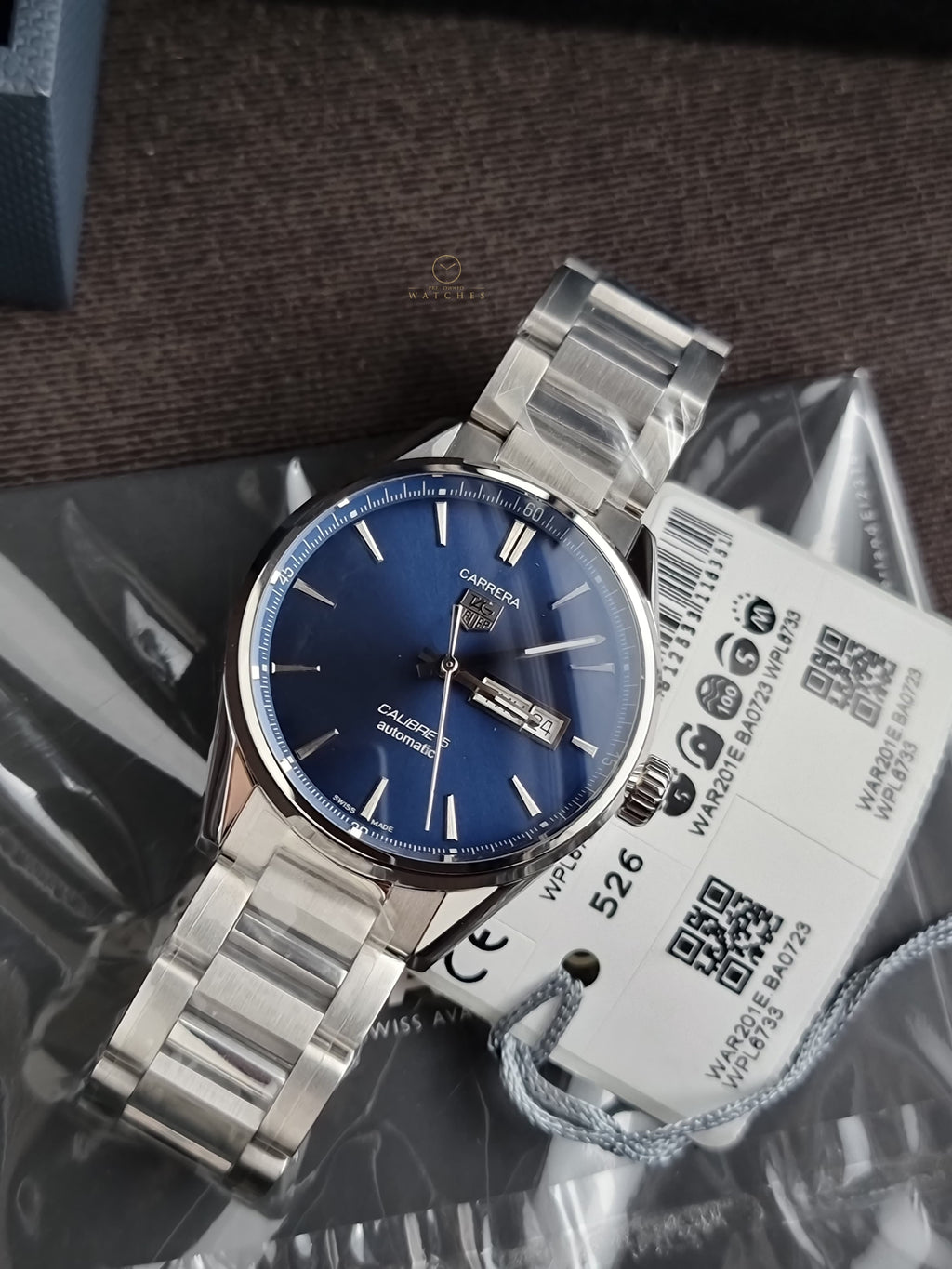 Tag Heuer Carrera Men’s Automatic Swiss Made Silver Stainless Steel Blue Dial 41mm Watch WAR201E.BA0723