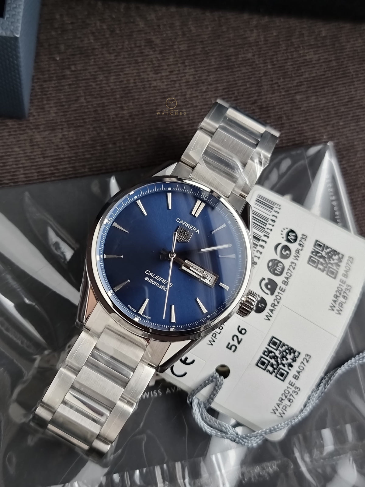 Tag Heuer Carrera Men’s Automatic Swiss Made Silver Stainless Steel Blue Dial 41mm Watch WAR201E.BA0723