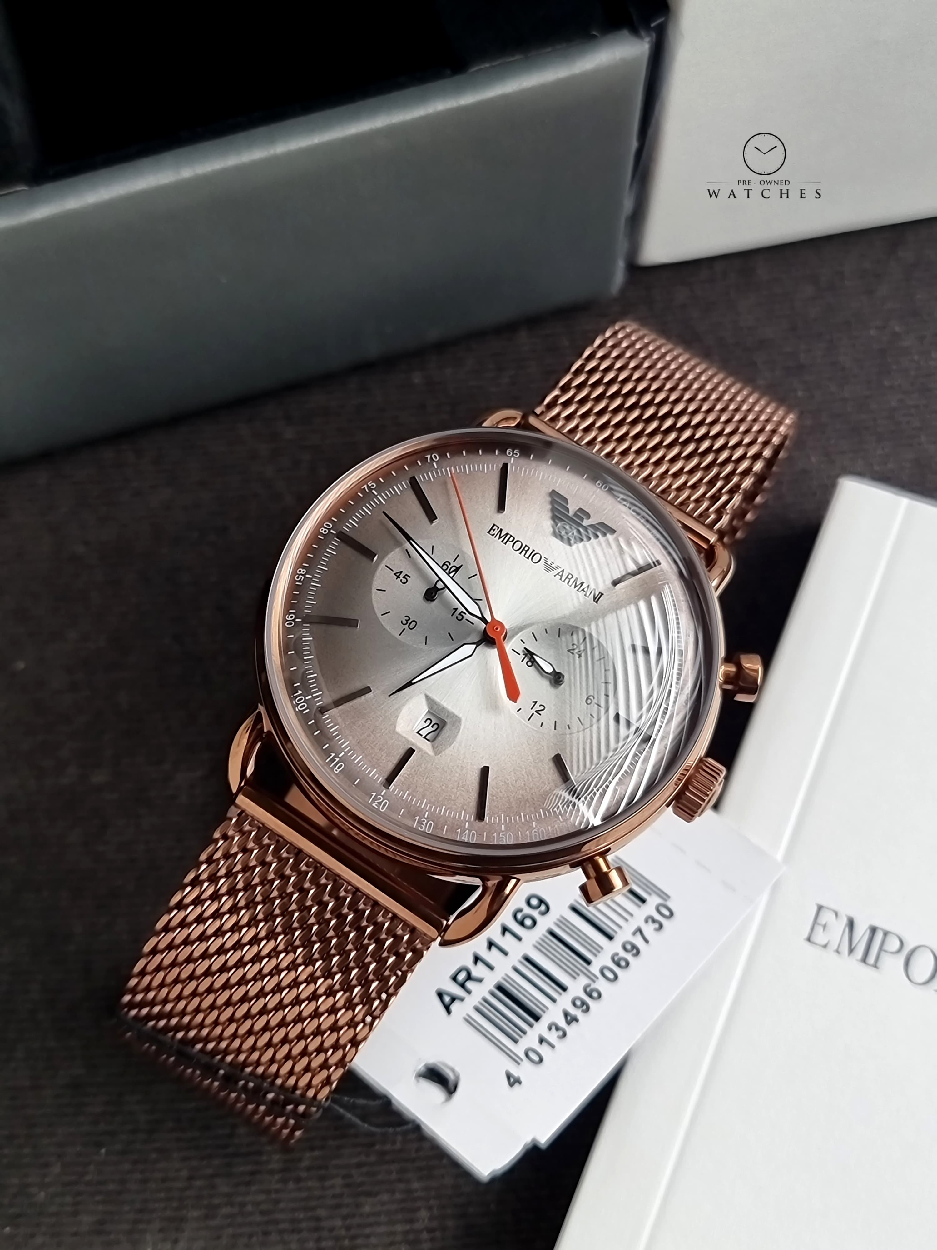 Emporio Armani Men’s Quartz Stainless Steel Grey Dial 43mm Watch AR11169