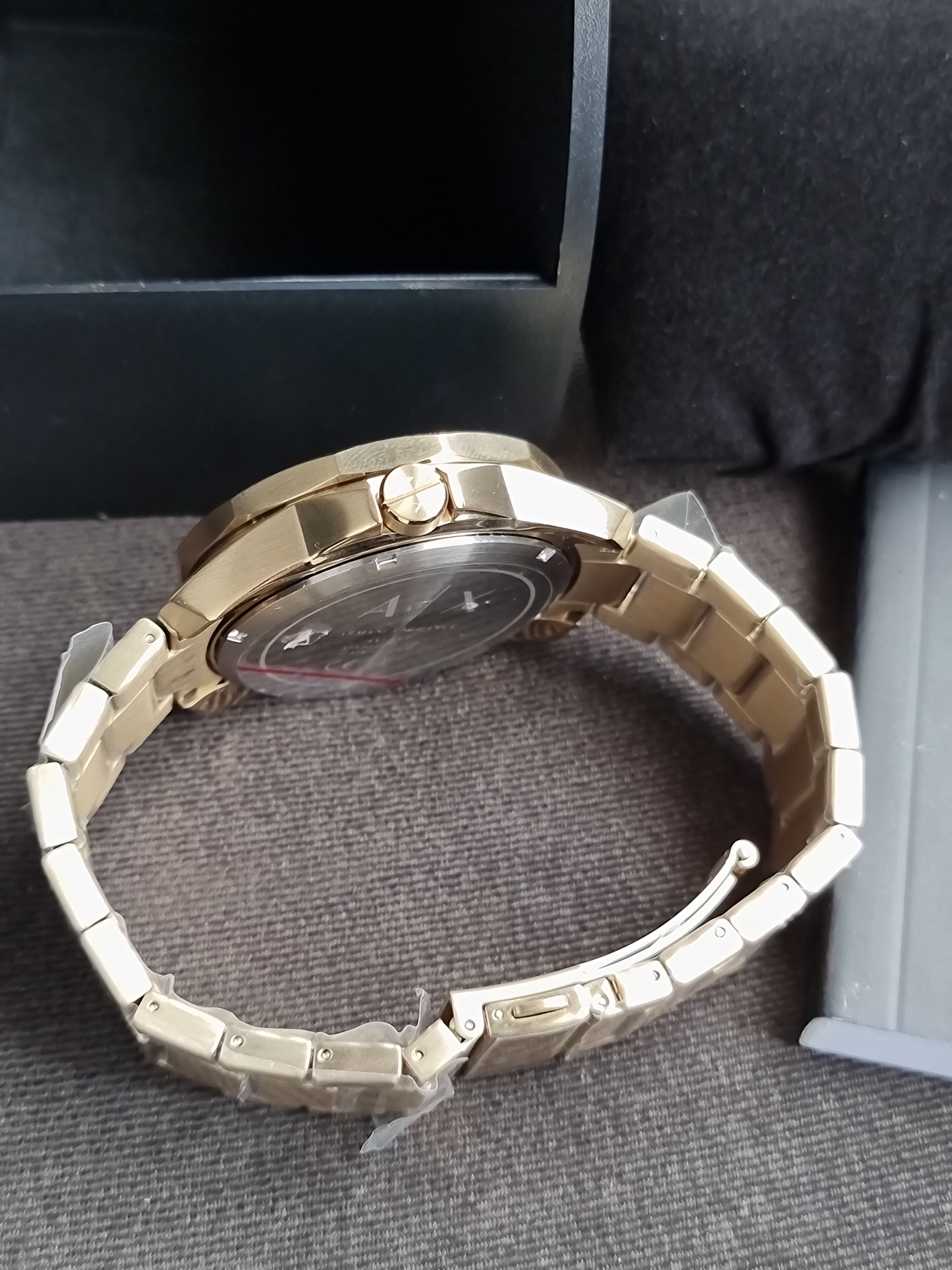 Armani Exchange Three-Hand Date Gold-Tone Stainless Steel Watch AX1951