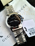 Gucci Men’s Swiss Made Quartz Stainless Steel Black Dial 38mm Watch YA126405