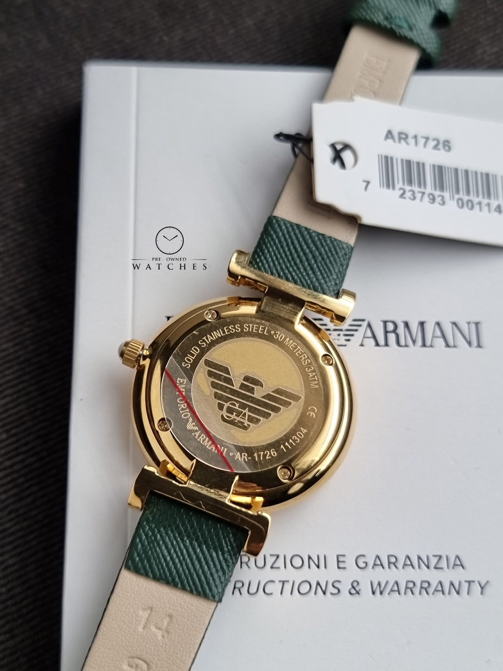 Emporio Armani Women’s Quartz Leather Strap Champagne Dial 32mm Watch AR1726