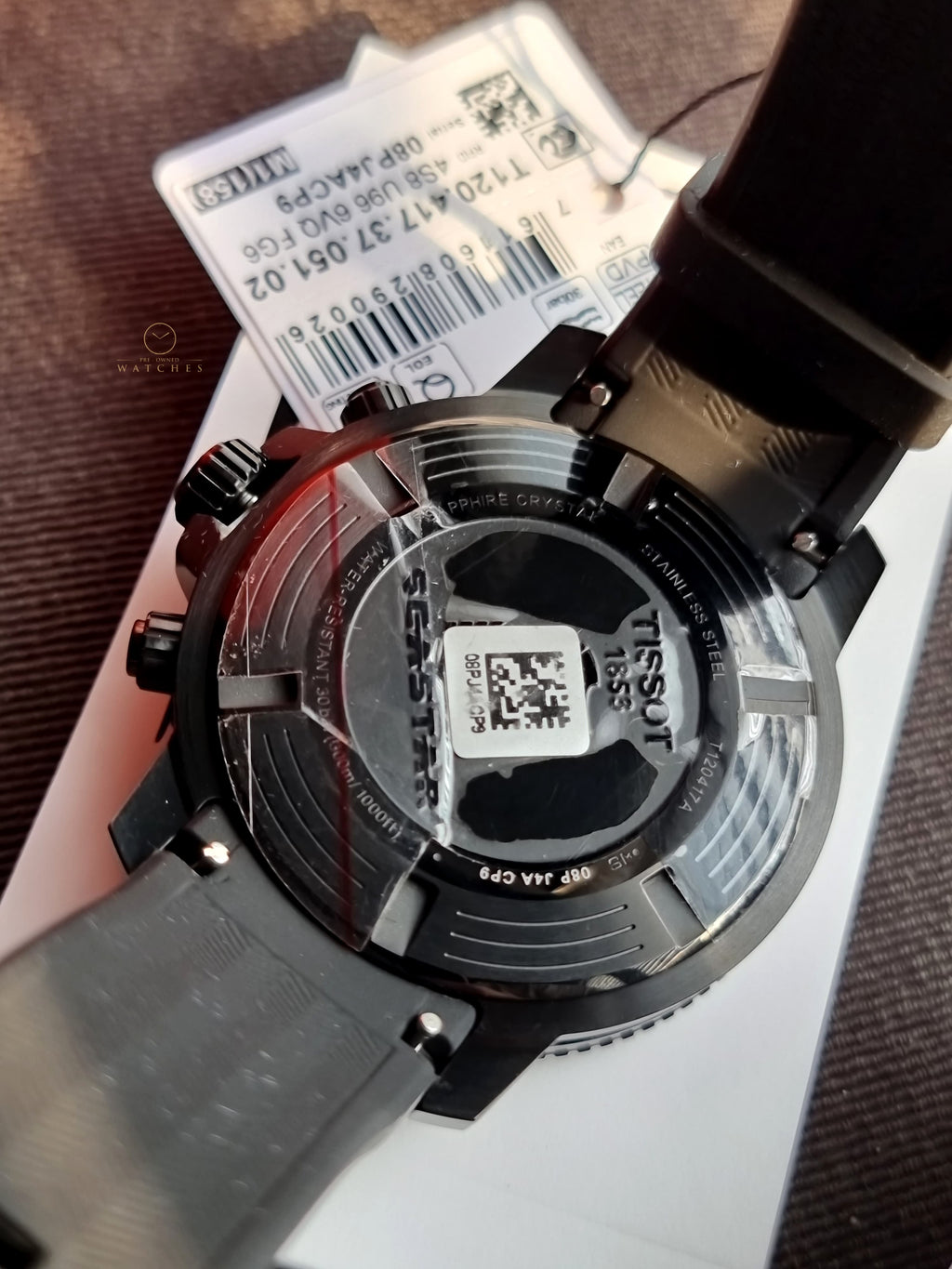 Tissot Seastar 1000 Black Rubber Strap Black Dial Chronograph Quartz Watch for Men's - T120.417.37.051.02