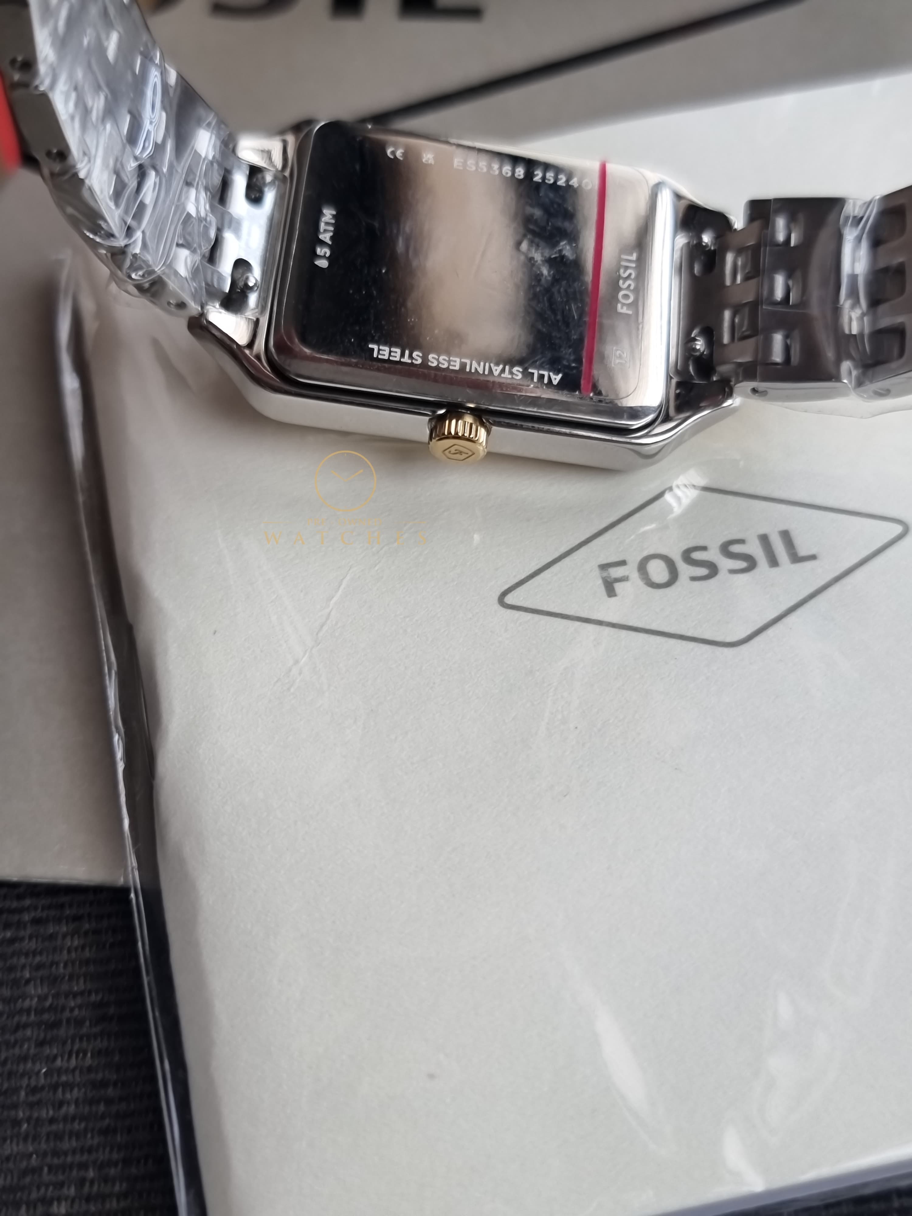 Fossil Women's Raquel Three-Hand Date Silver and Gold Two-Tone Stainless Steel Bracelet Watch ES5368(with out tag)
