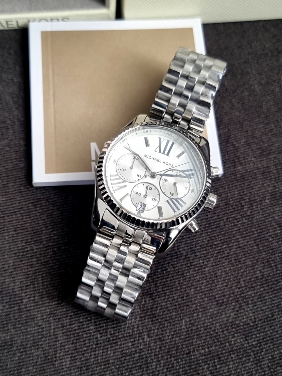 Michael Kors Women’s Quartz Stainless Steel Silver Dial 38mm Watch MK5555