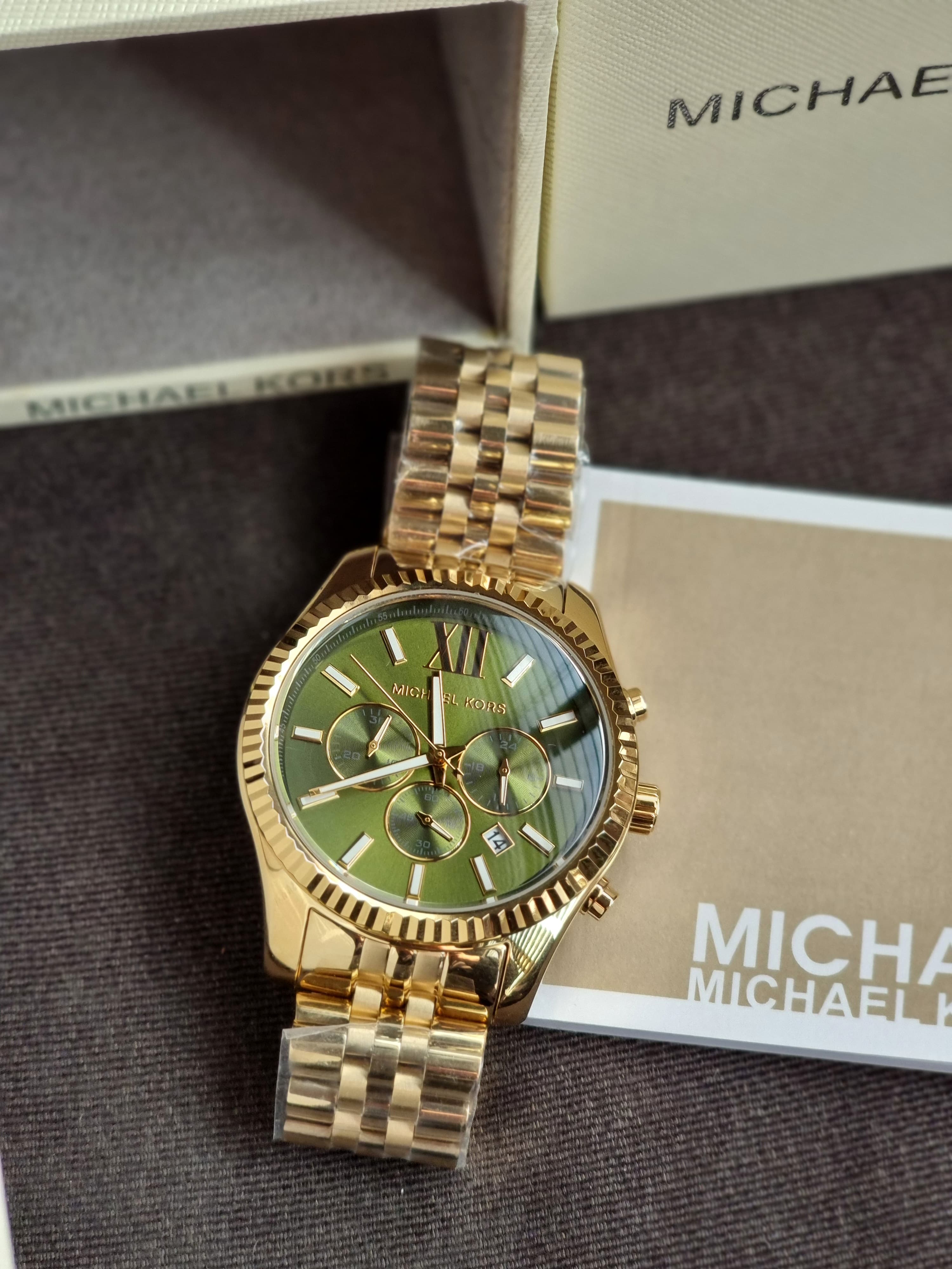 MICHAEL KORS Lexington Chronograph Green Dial Men's Watch MK8446