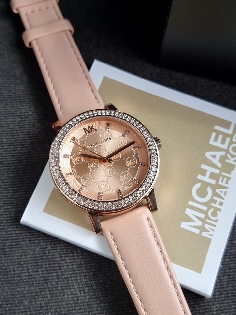 Michael Kors Women's Corey Three-Hand Blush Leather Watch 38mm