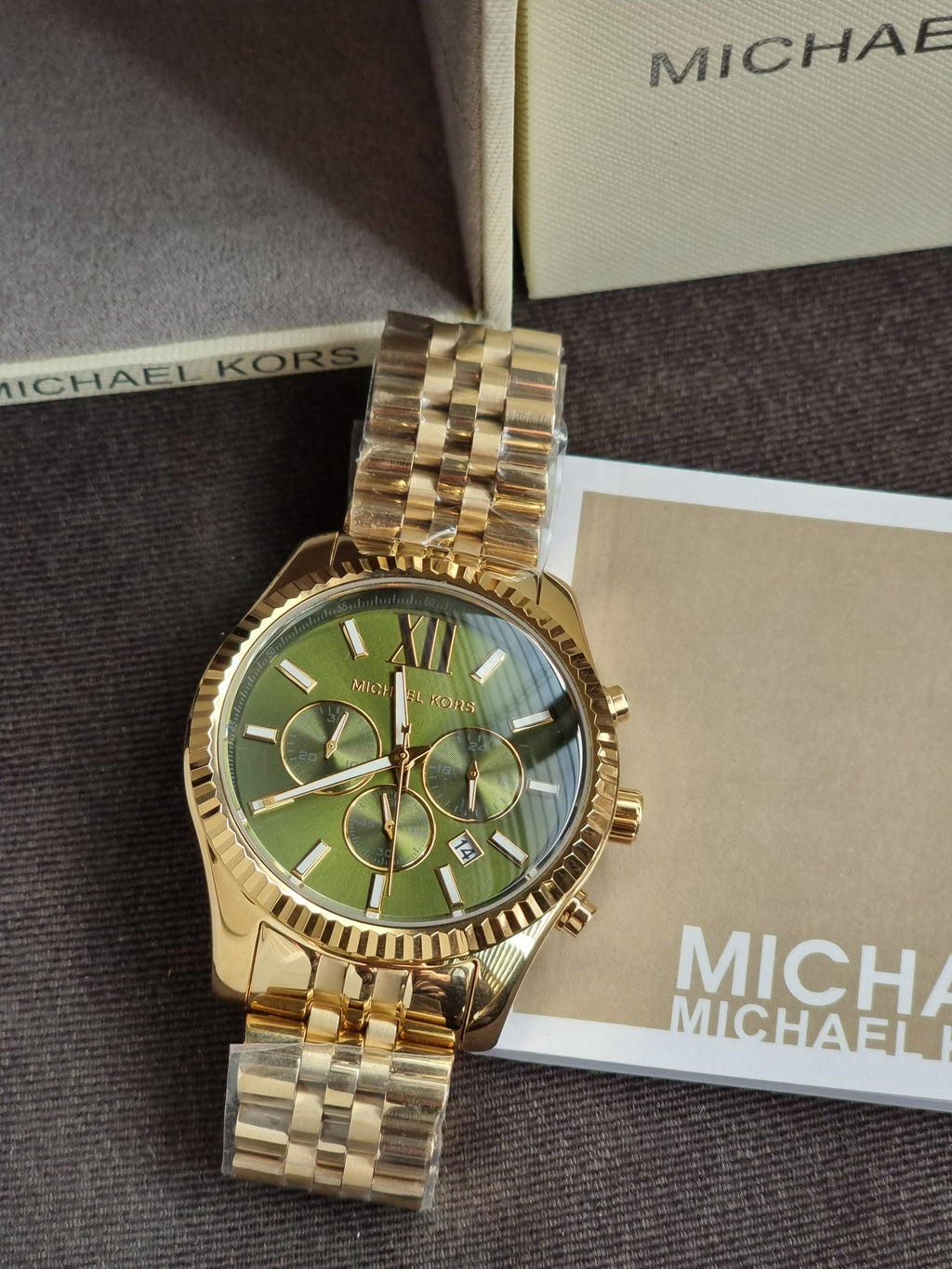 MICHAEL KORS Lexington Chronograph Green Dial Men's Watch MK8446