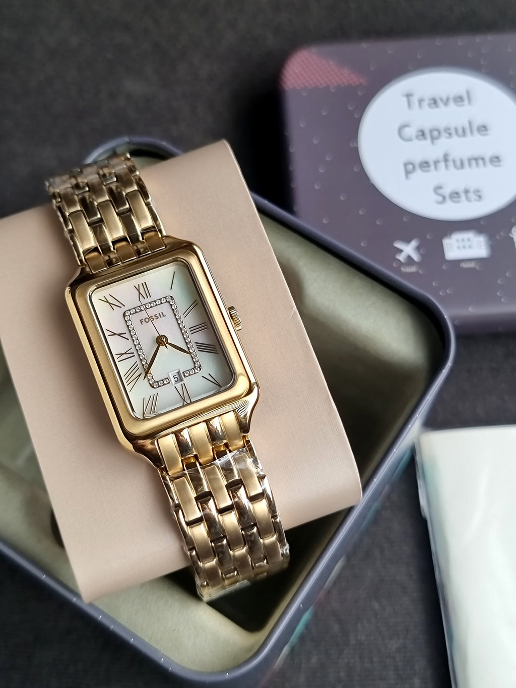 Fossil Raquel Three-Hand Date 26mm Gold-Tone Stainless Steel Watch-ES5304