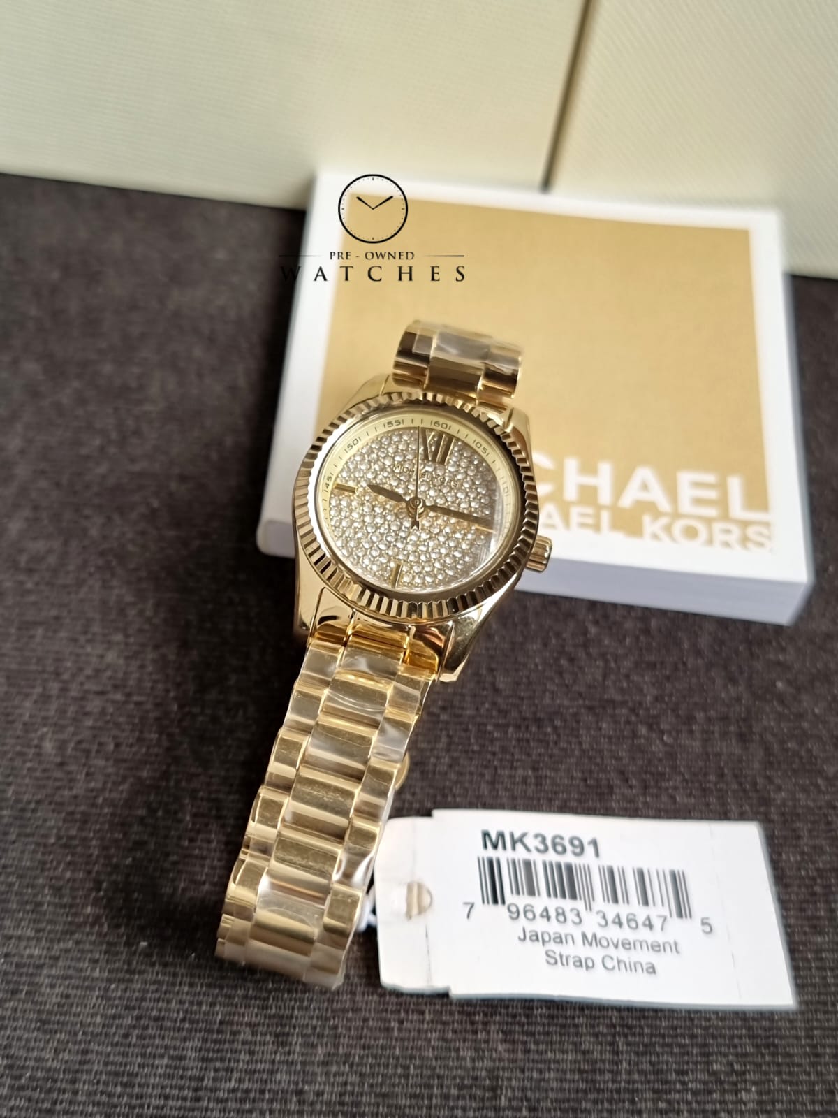 Michael Kors Women’s Quartz Gold Stainless Steel Crystal Pave Dial 26mm Watch MK3691