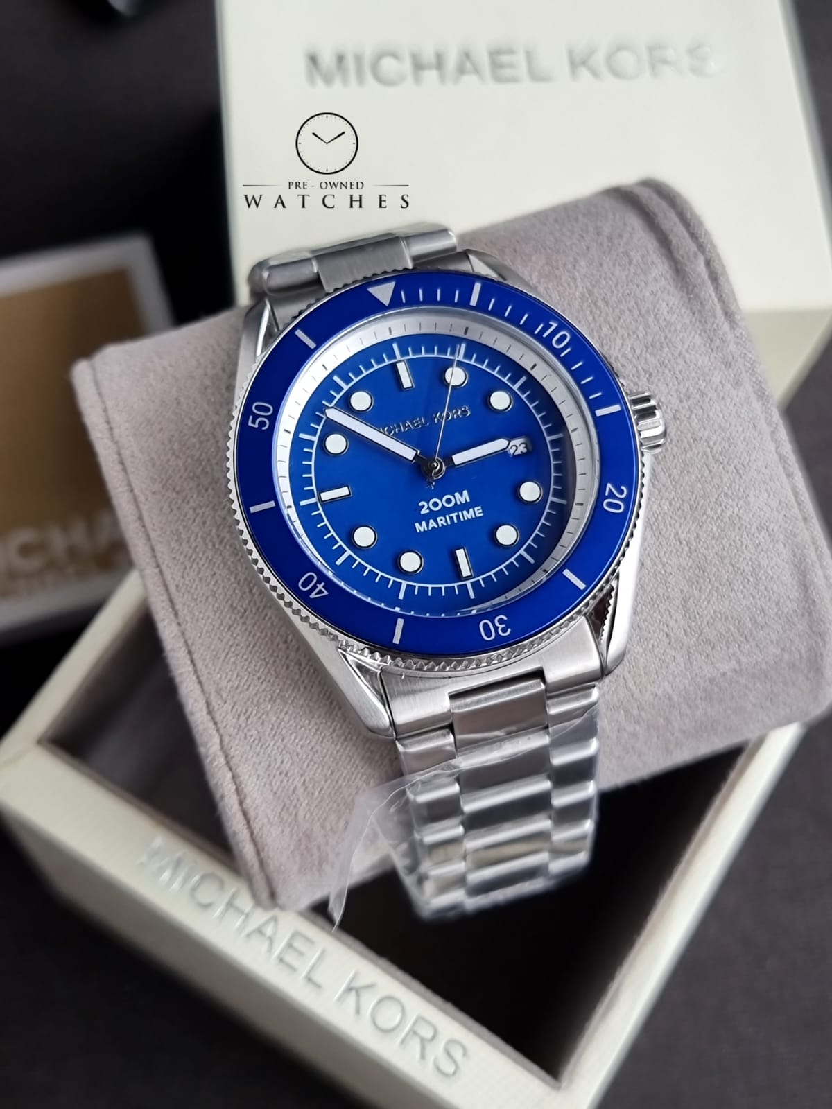 Michael Kors Maritime Blue Dial Stainless Steel Strap Men’s Watch MK9160