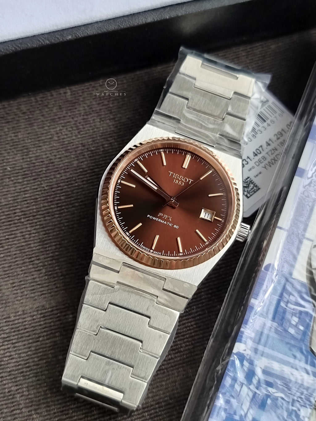 TISSOT PRX Powermatic 80 Gold Brown Dial Men's Watch T931.407.41.291.00