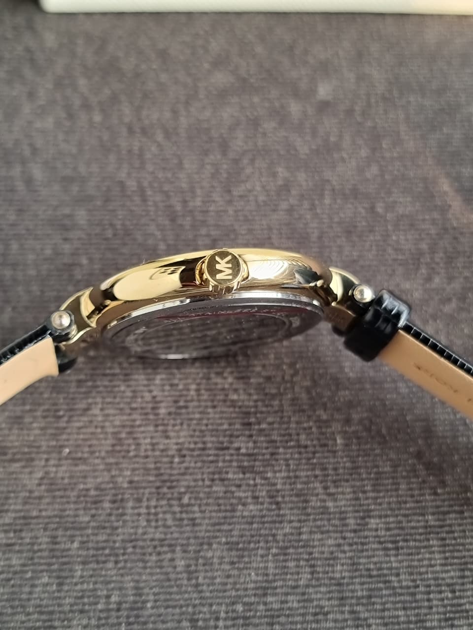 Michael Kors Women’s Quartz Black Leather Strap White Dial 37mm Watch MK4727