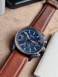 Fossil Sullivan Chronograph Navy Blue Brown BQ2512 Men's Watch