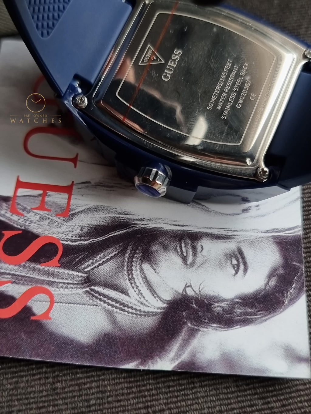 Guess Phoenix Blue Silicone Strap Blue Dial Quartz Watch for Gents - GW0203G7