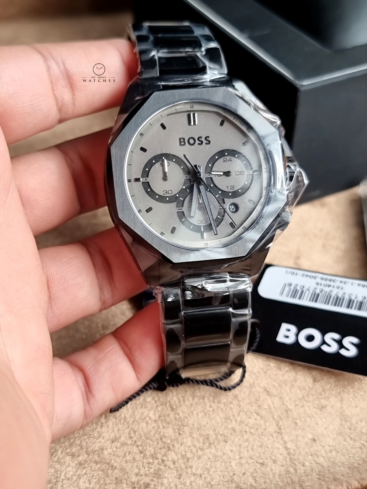 Hugo Boss Men’s Quartz Black Stainless Steel Grey Dial 42mm Watch 1514016