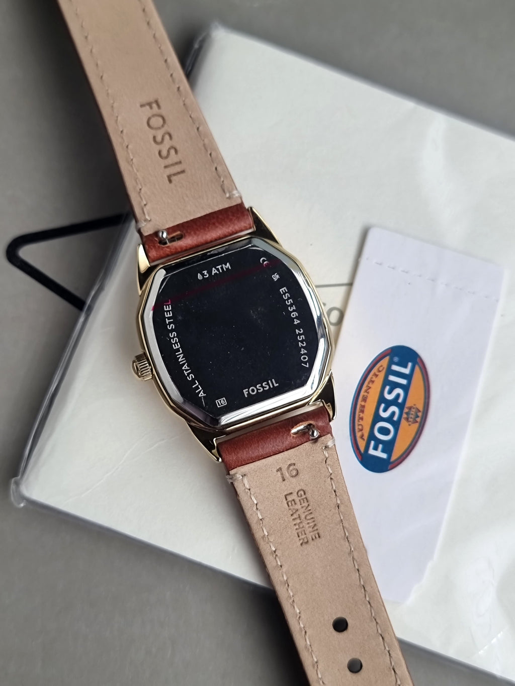 Fossil Harlow Three-Hand Brown Leather Cream Dial Women’s Watch ES5364