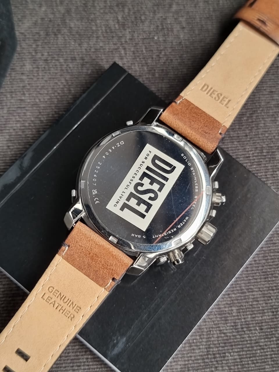 Diesel Griffed 42mm Chronograph Brown Leather Watch - DZ4604