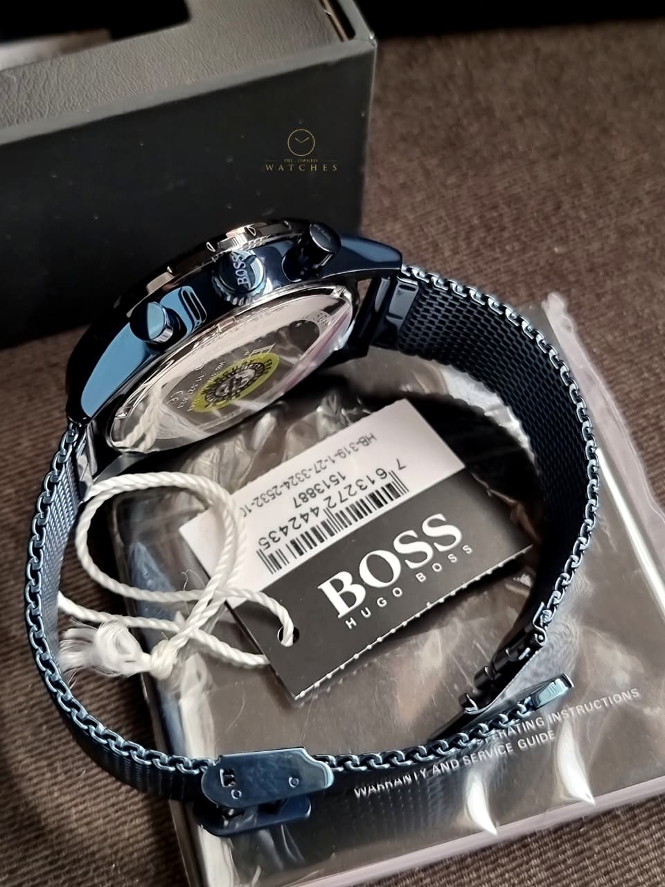 HUGO BOSS Pilot Edition Blue Mesh Bracelet Blue Dial Chronograph Quartz Watch for Gents - 1513887