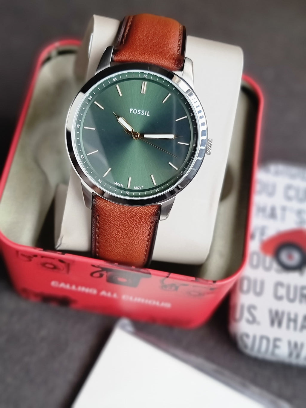 Fossil Men's Minimalist 44mm Quartz Stainless Steel Three-Hand Watch for Men- FS6094