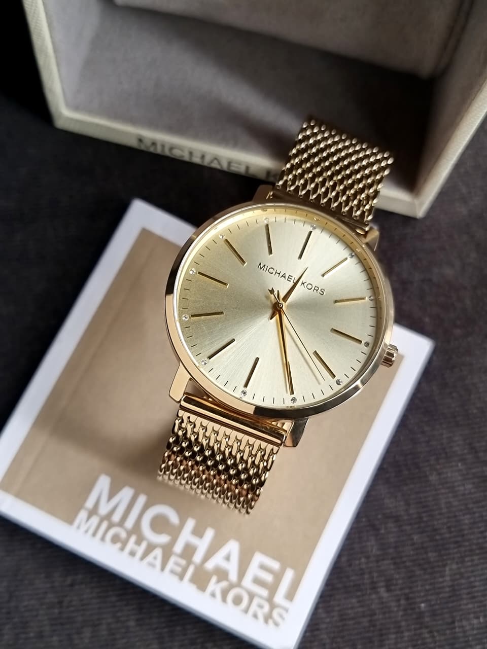 Michael Kors Pyper Gold Mesh Bracelet Gold Dial Quartz Watch for Ladies - MK4339