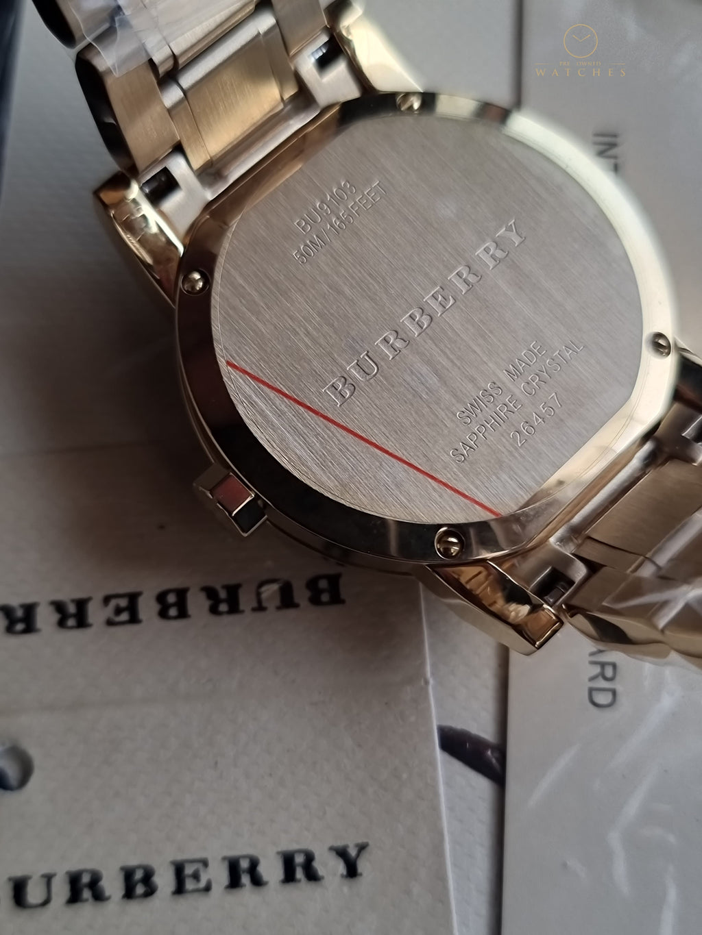 Burberry The City Gold Stainless Steel White Dial Quartz Watch for Ladies BU9103