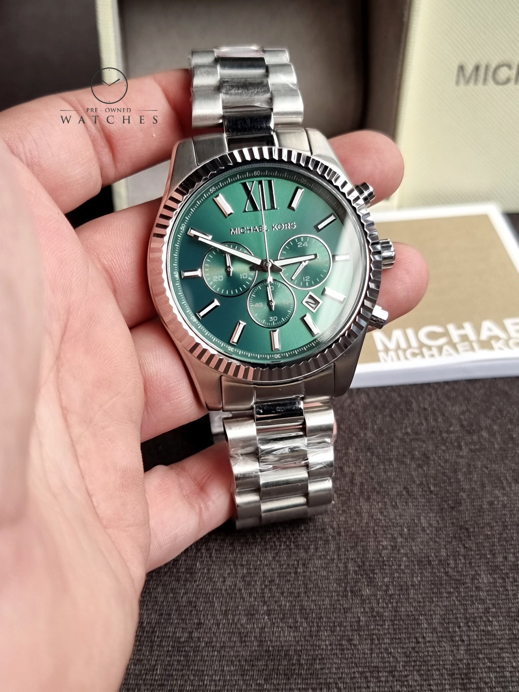 Michael Kors Lexington Chronograph Quartz Green Dial Men's Watch
 MK9152