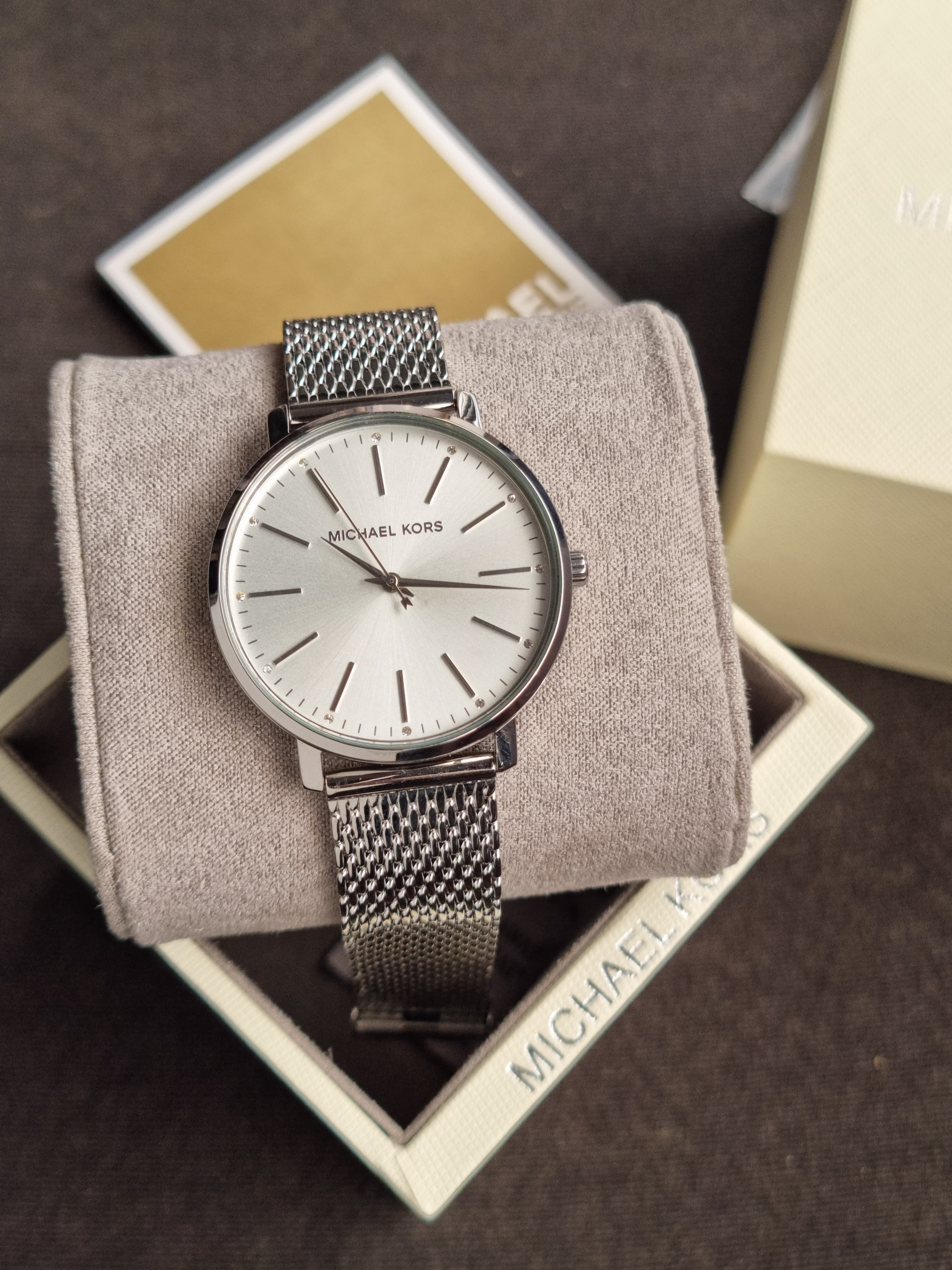 Michael Kors Women’s Quartz Stainless Steel Silver Dial 38mm Watch MK4338