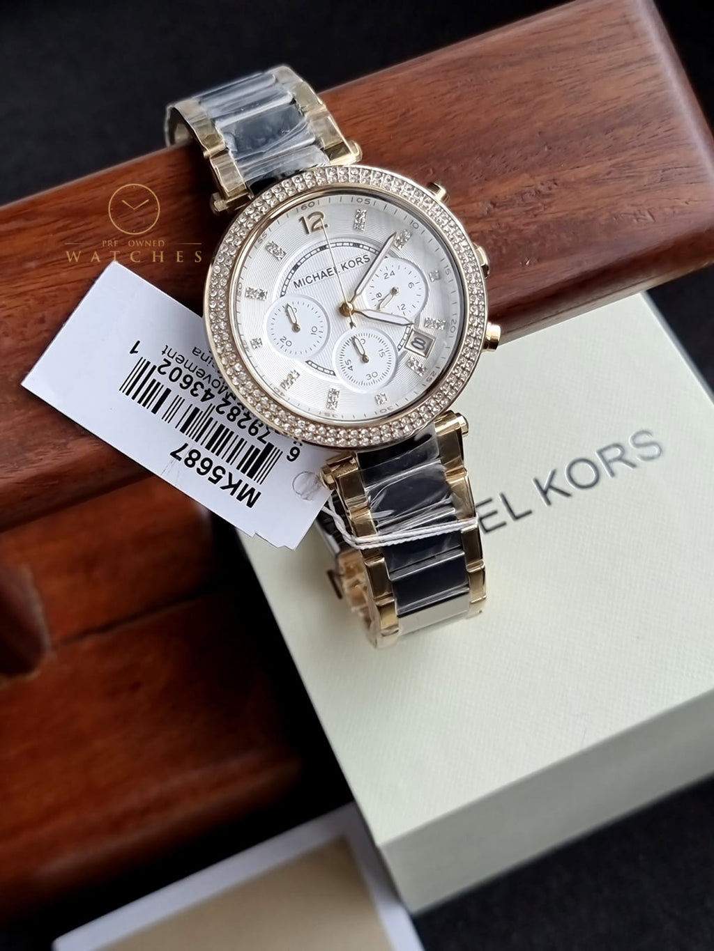 Michael Kors Women’s Quartz Two-tone Stainless Steel Silver Sunray Dial 39mm Watch MK5687