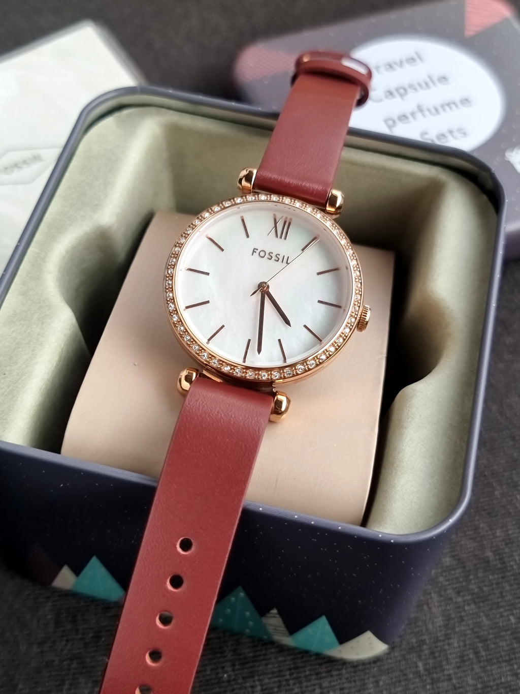 Fossil Tillie Three-Hand 36mm Maroon Leather Watch
-BQ3968