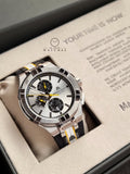 Maurice Lacroix Aikon Two-tone Silicone Strap Silver Dial Chronograph Quartz Watch for Gents - AI1018-TT030-130-K