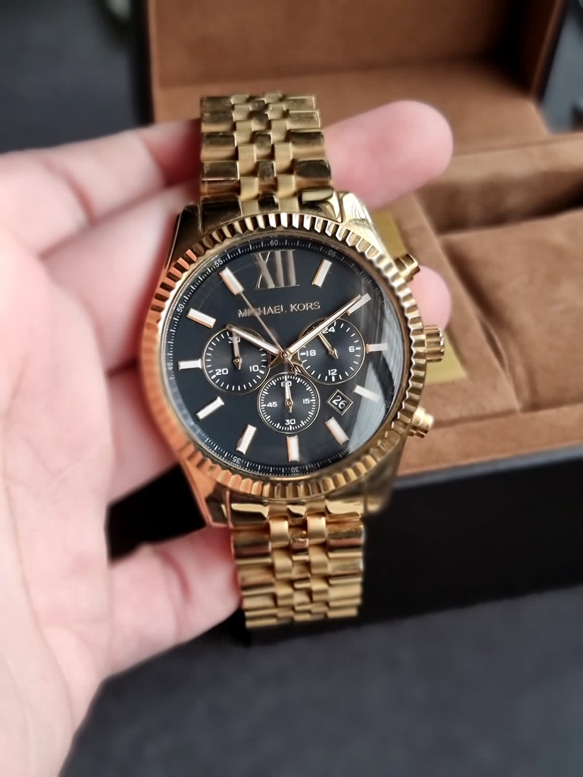 Michael Kors Men’s Quartz Stainless Steel Black Dial 45mm Watch MK8286