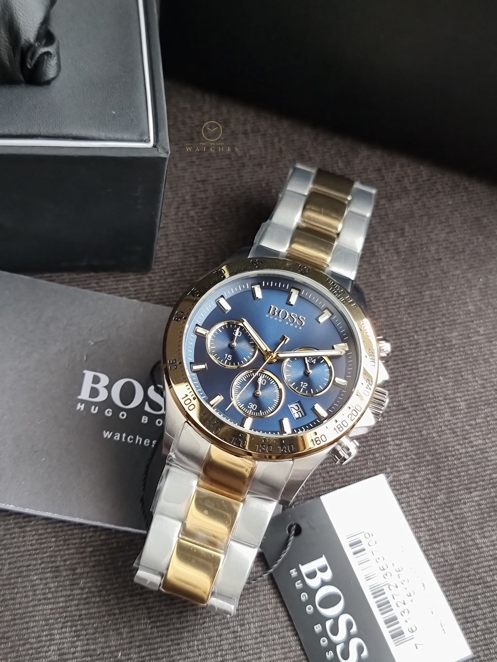 HUGO BOSS Hero Two-Tone Stainless Steel Blue Dial Chronograph Quartz Watch for Gents - 1513767