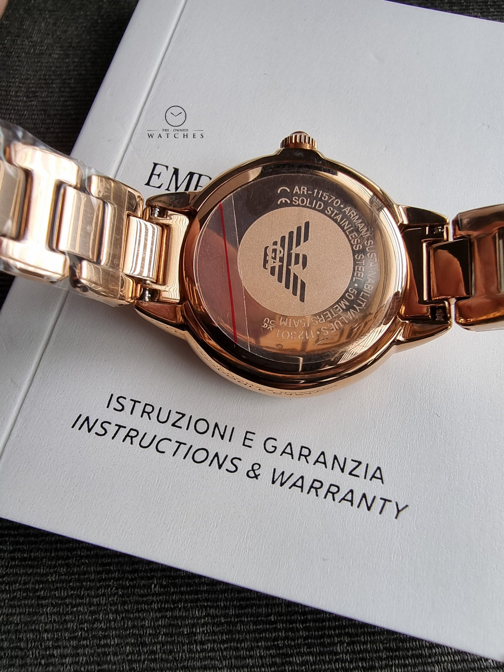 Emporio Armani Women’s Quartz Rose Gold Stainless Steel Brown Dial 32mm Watch AR11570