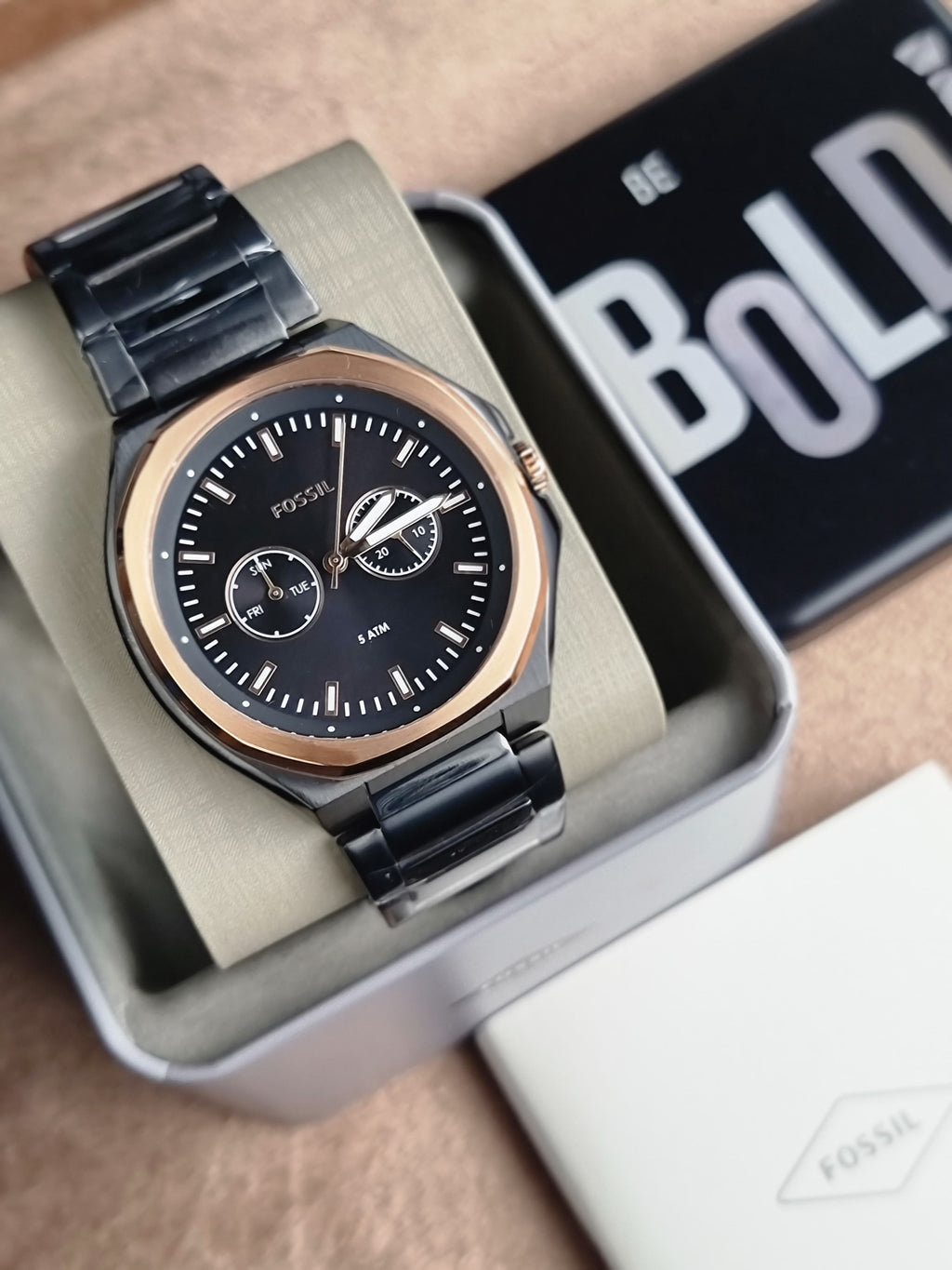Fossil Evanston His & Her Black Stainless Steel Multifunction Couple Watch Set – BQ2645SET
Women's Dial Size 36mm
Men's Dial size 45mm