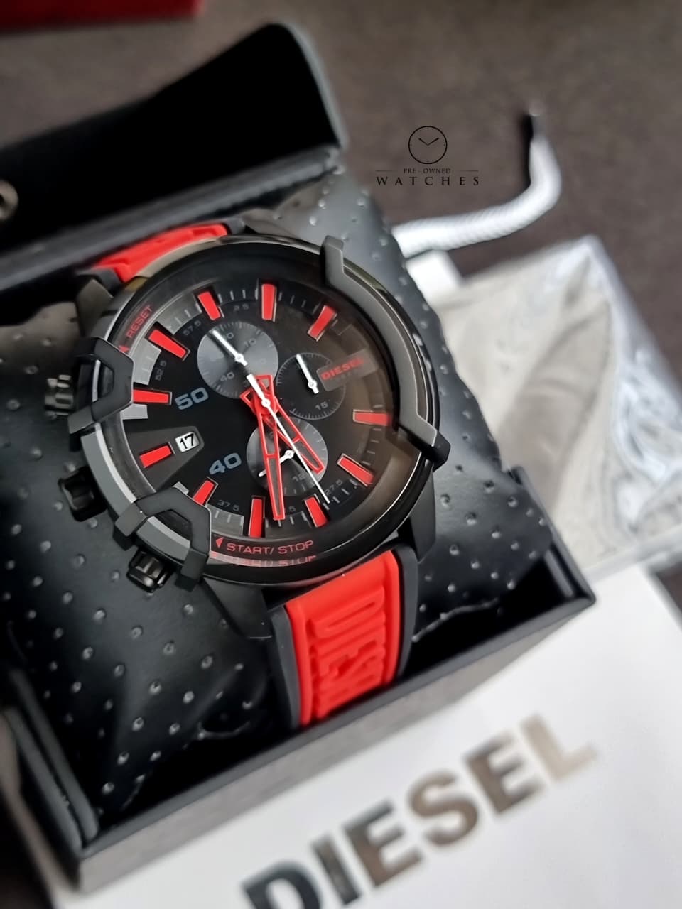 Diesel Analog Black 48mm Dial Men's Silicone Watch-DZ4530