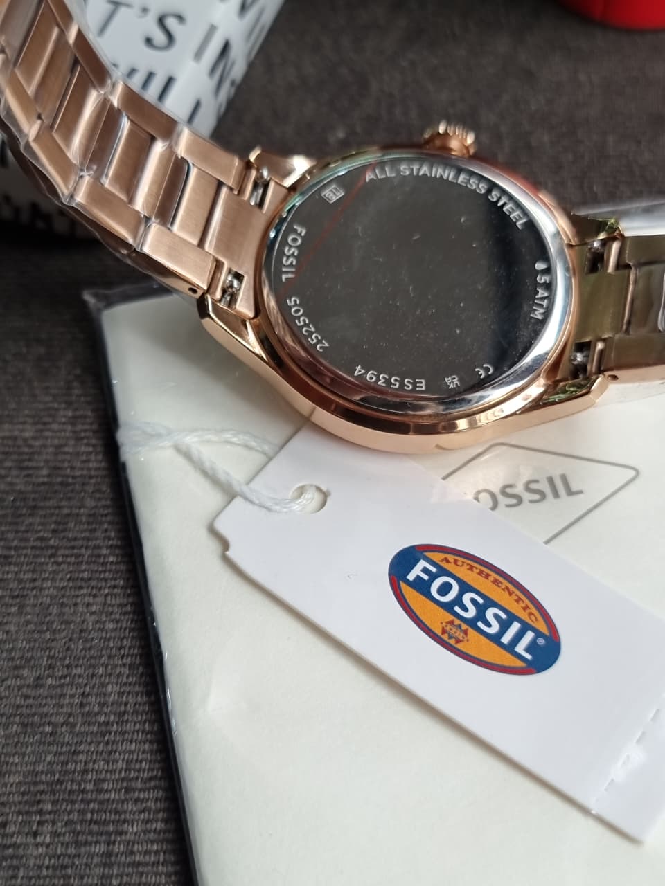 Fossil Women’s Quartz Rose Gold Stainless Steel Silver Dial 38mm Watch ES5394