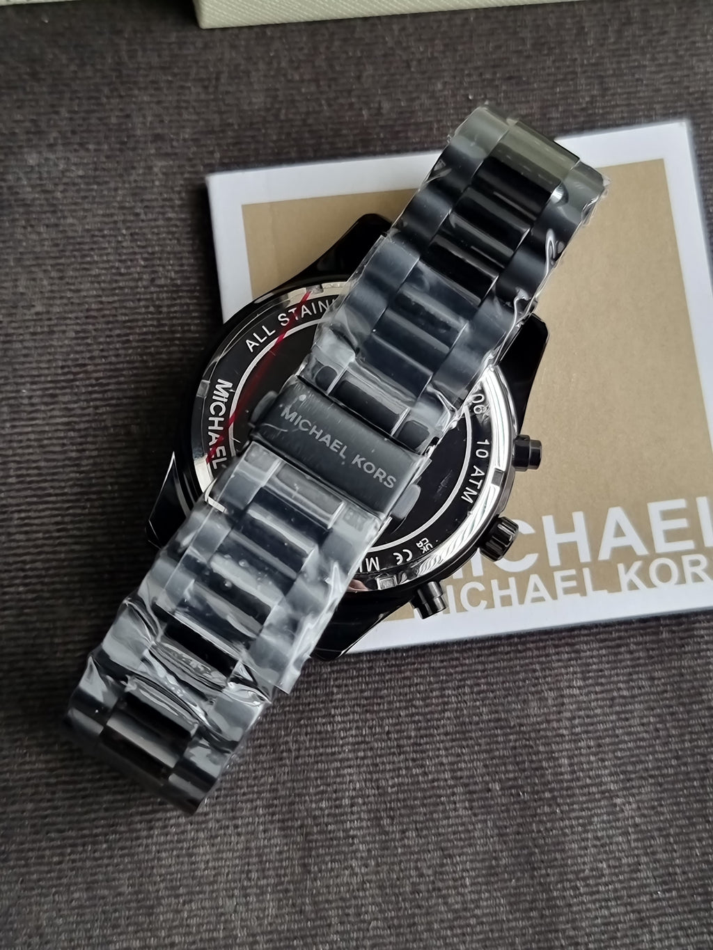 Michael Kors Lexington Chronograph Black Dial Black Steel Strap Watch for Men - MK9154