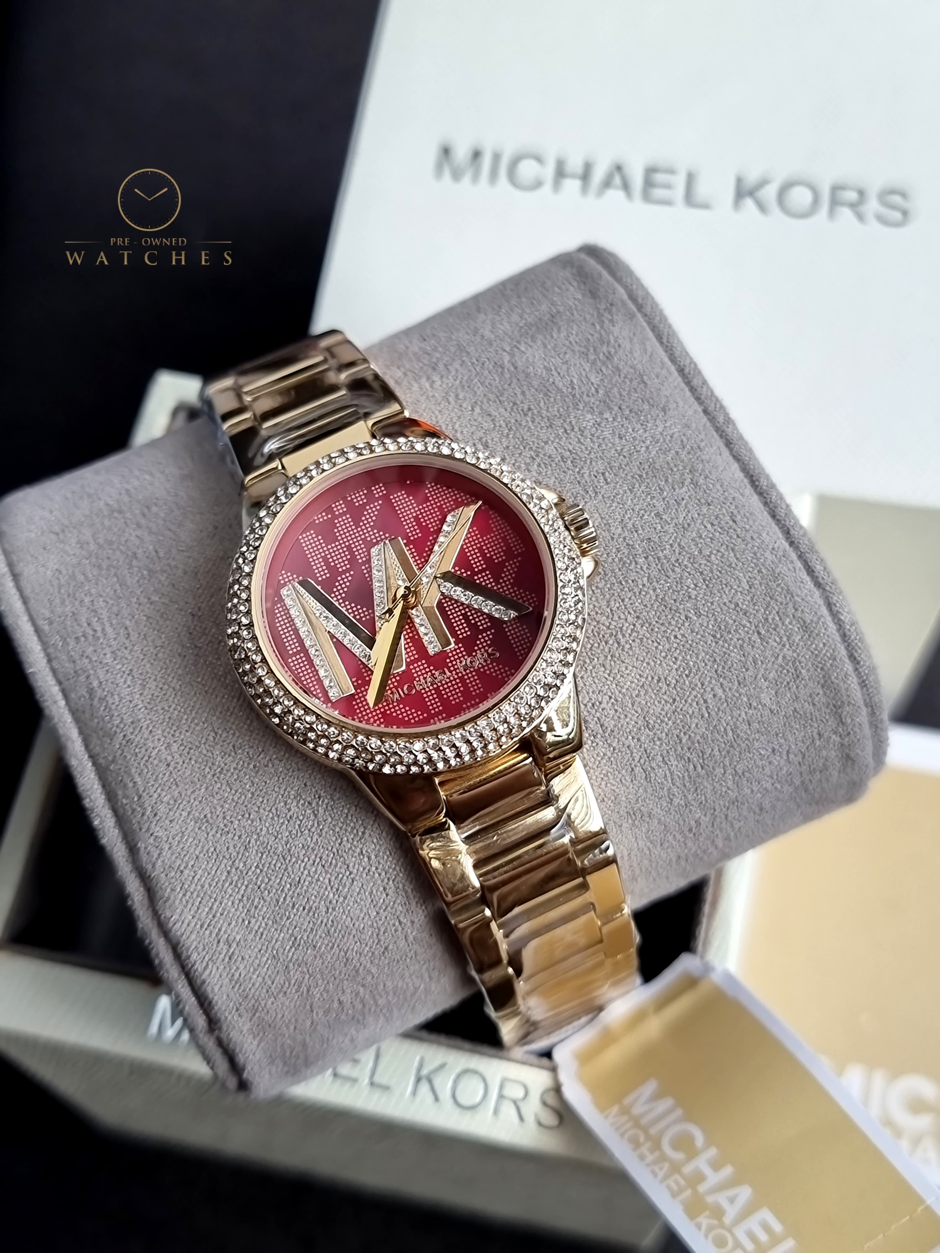 Michael Kors Camille Three-Hand Gold-Tone Stainless Steel Watch mk7196